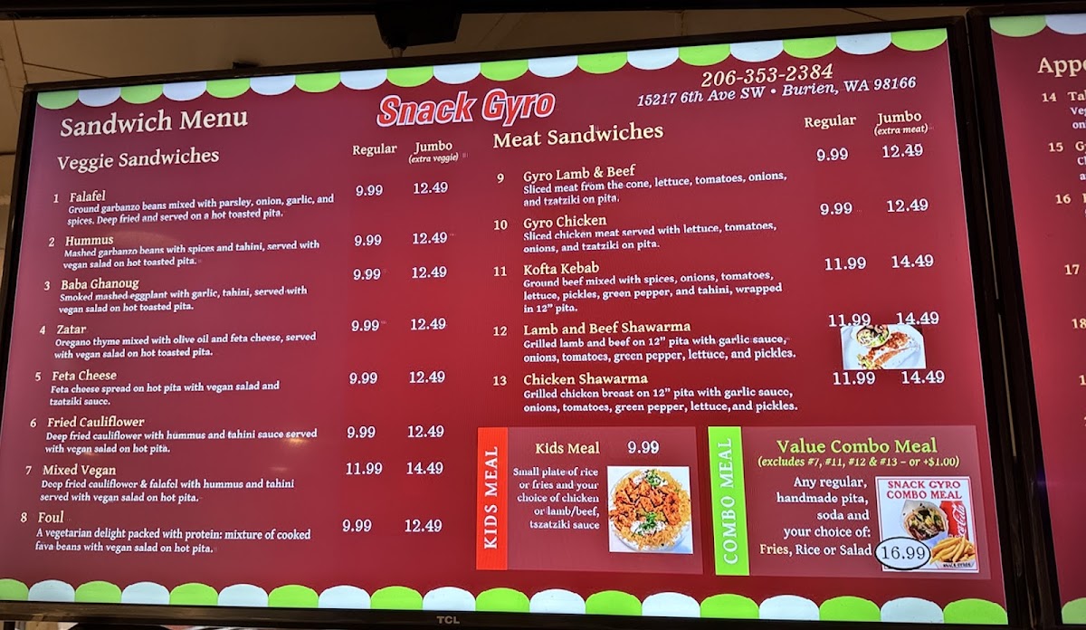 Snack Gyro Menu - Image 2